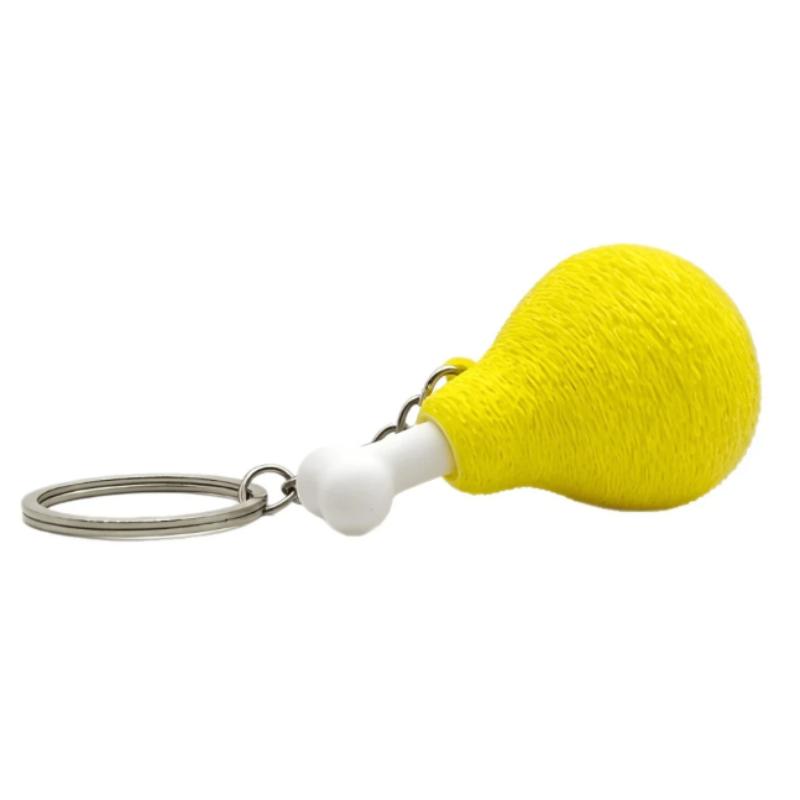Anti-Stress Ice Cream Cone Keychain 1Pcs Soft Calming Finger Button Fidget Toy for Office Workers Anxiety Relief