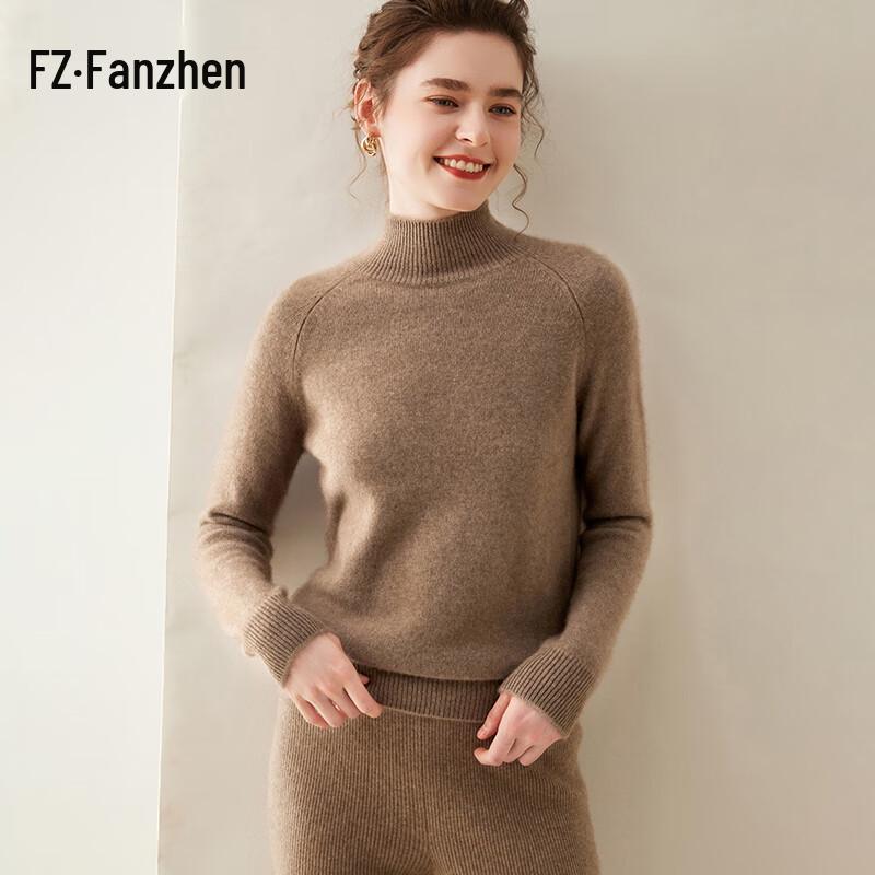 Vanzhen Women's 2024 A/W Thickened Cashmere Mock Neck Knit Sweater