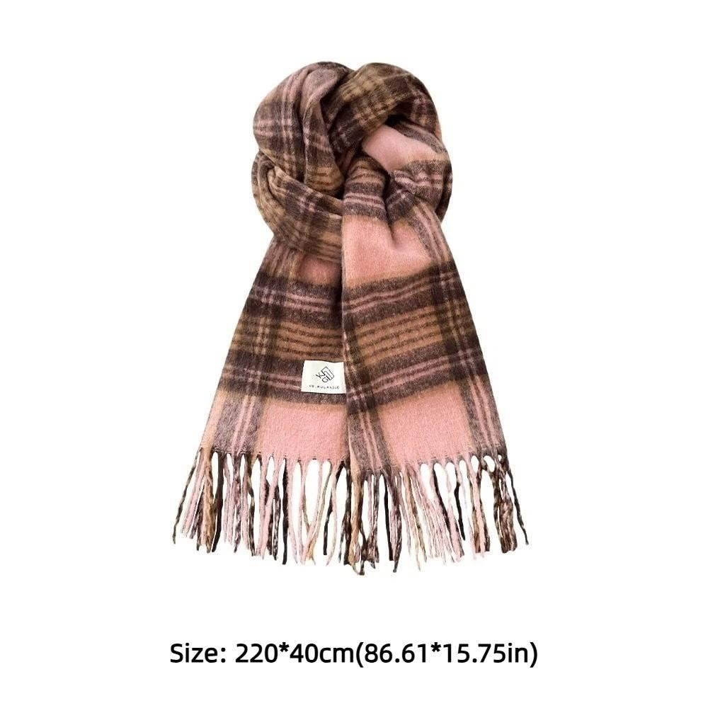 Long Tassel Winter Scarf Thicken Striped Wraps Fashion Large Shawl Women