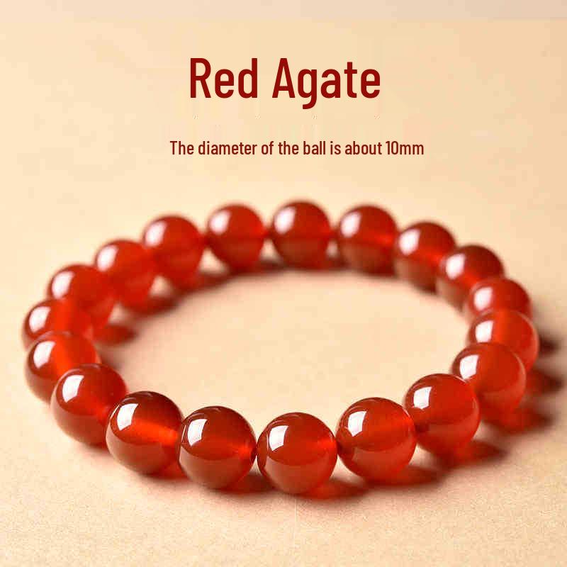 Exquisite Natural Red & Green Agate Bracelet for Women - Versatile and High-End Design