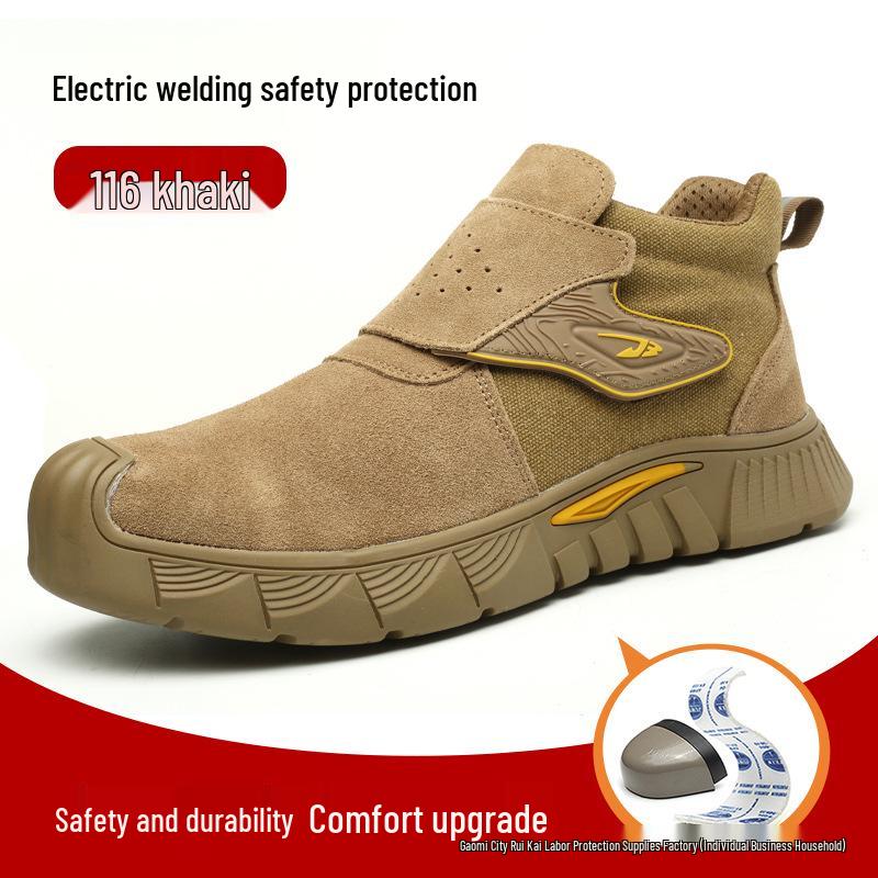 Four Seasons Men s Flyknit Work Shoes - Breathable, Anti-Smash, Anti-Puncture, Long-Lasting Comfort.