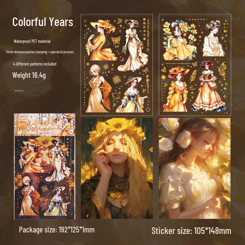 ZABC Youthful Retro Photo Stickers - 6 Vintage Styles for Journals & Collages
