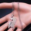 Mutter Tochter Liebesherz Halskette Edelstahl Silberfarbe Figur Mutter Kind Halsketten Familie Weihnachtsgeschenk Schmuck N3053SR