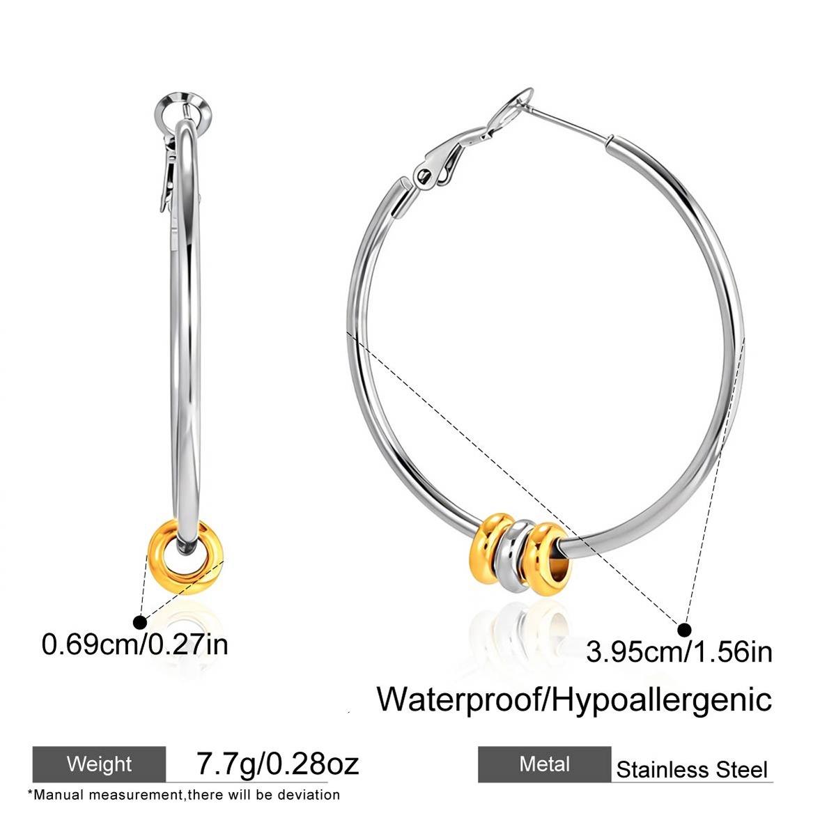Waterproof Minimalist Stainless Steel Hoop Earrings Gold Silver Plated with Cubic Zirconia Minimalist Dangle Jewelry for Women earring