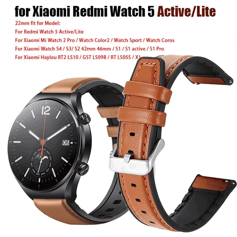 22mm Watchband for Xiaomi Redmi Watch 5 Active Bracelet Strap for Redmi Watch 5 Lite Silicone Leather Replacement Band