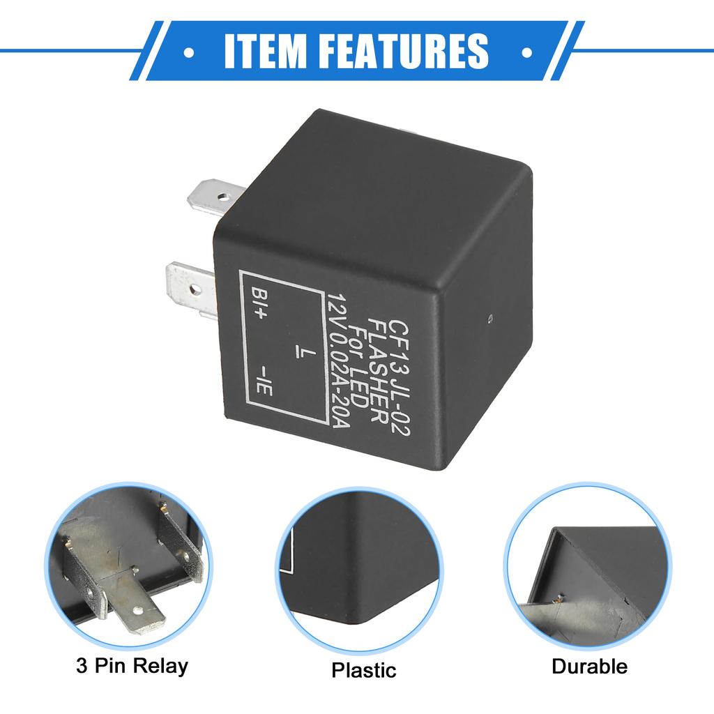 VekAuto Relais Elektronisches LED Blinker Relais Fix CF13 JL-02 3 Pin LED Blinker