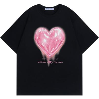 Aelfric Eden Women Love Balloon Graphic Tees Summer Short Sleeve Printed Cotton T Shirts Casual Harajuku Tops