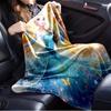 1pc Flannel Frozen Elsa and Anna Snowflake Pattern Bedding Throw Blanket, Sofa Cover, Home Decor, Winter Wonderland Theme