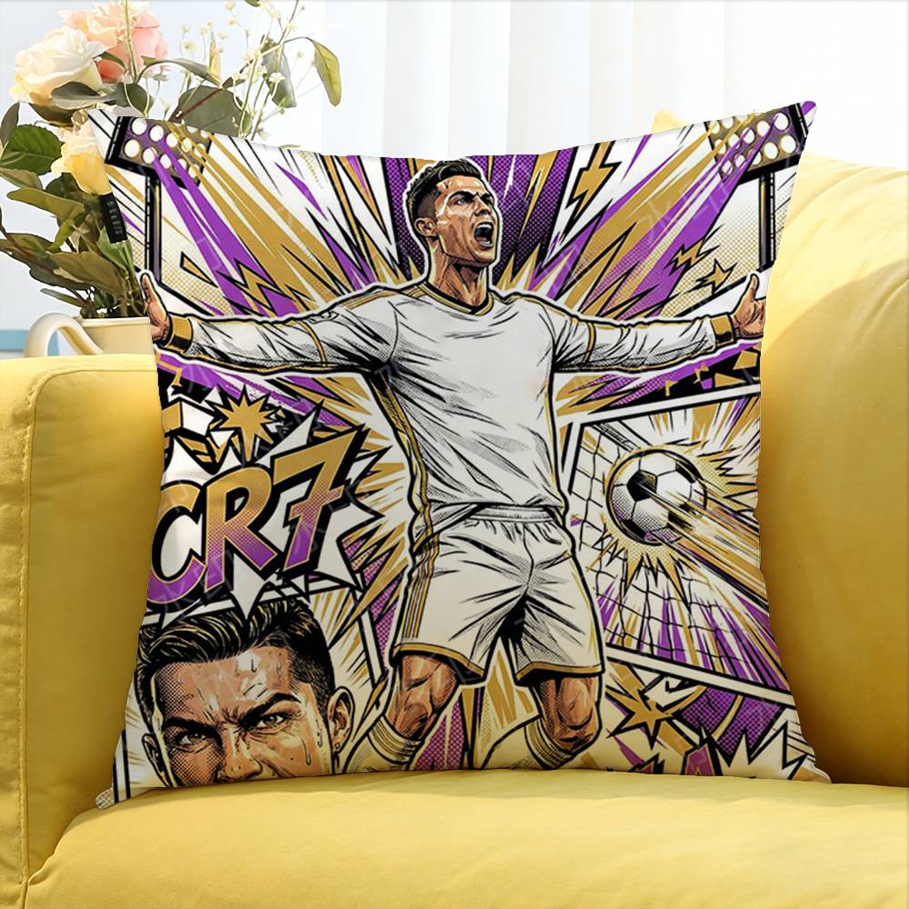 Football C-Ristiano R-Onaldo Various Sizes Square Pillow Case For Car Home Bedchamber Decor