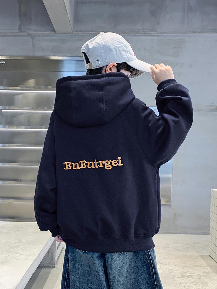 Boys' 2025 Autumn Hooded Top - Casual Korean Style for Older Kids