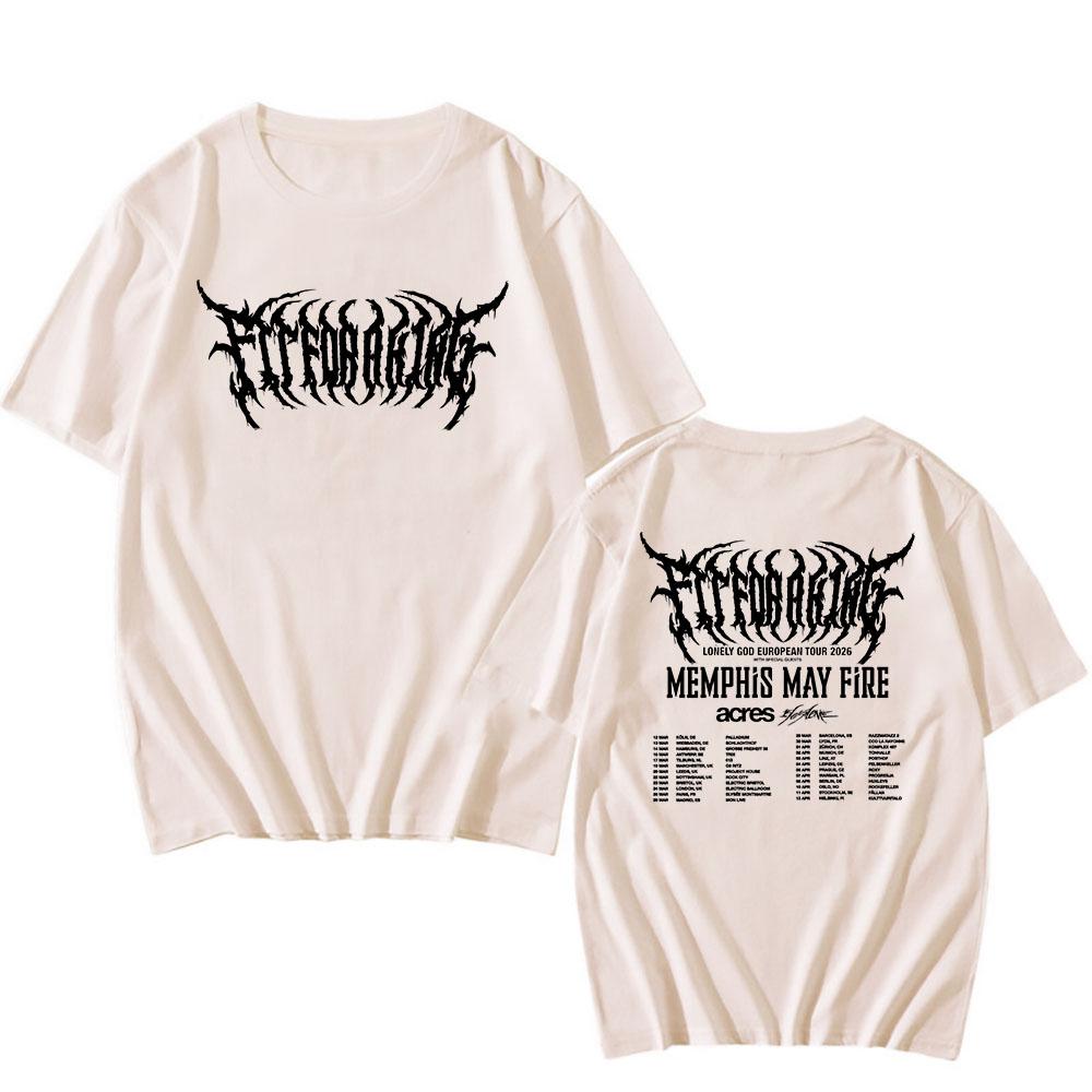THE LONELY GOD Europa TOUR 2026 T-Shirt Passend für einen König Rockband T-Shirts Kurzarm Rundhals Baumwolle T-Shirts Streetwear Unisex