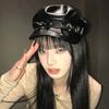 Béret Punk Clouté Sous-culture Marin Peintre Cuir Noir Rivets Casquette Rétro Tendance Sous-culture Accessoire de Mode pour Hommes Femmes Beretsss