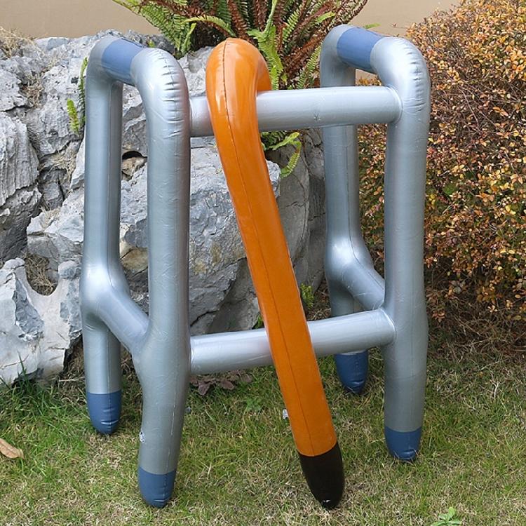 Uppblåsbar Gåhjälp och Gåpinne Set Nyhet Halloween Rekvisita Skolteater Kostymtillbehör