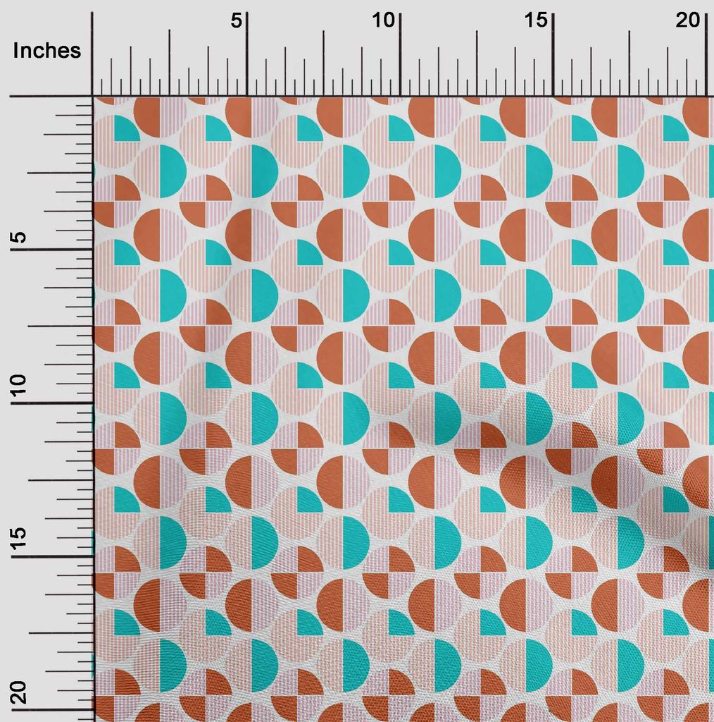 oneOone Cotton Flex Fabric Circle Geometric A  Printed Craft Fabric BTY 40 Inch