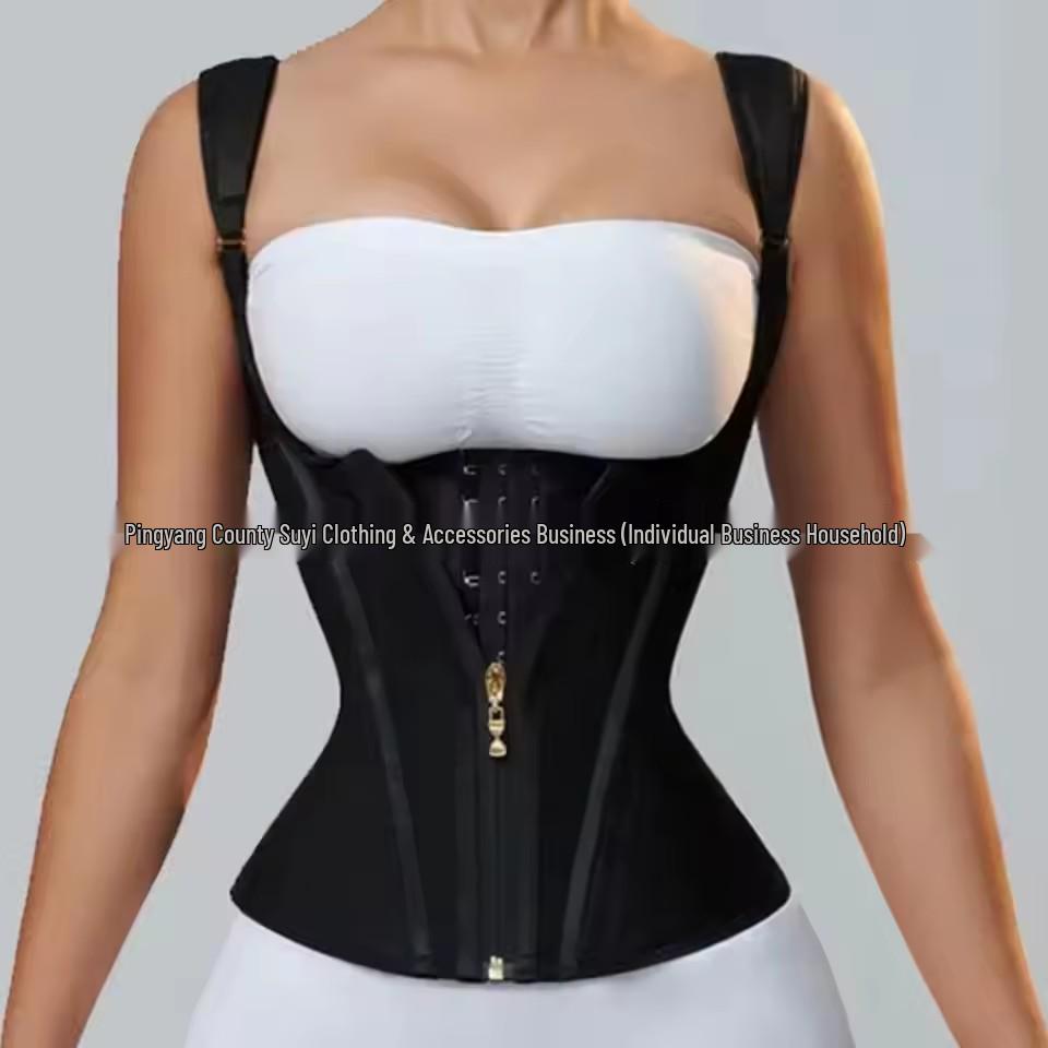 Adjustable Slimming Waist Trainer Vest with Zipper - Posture Corrector and Chest Support for Body Shaping