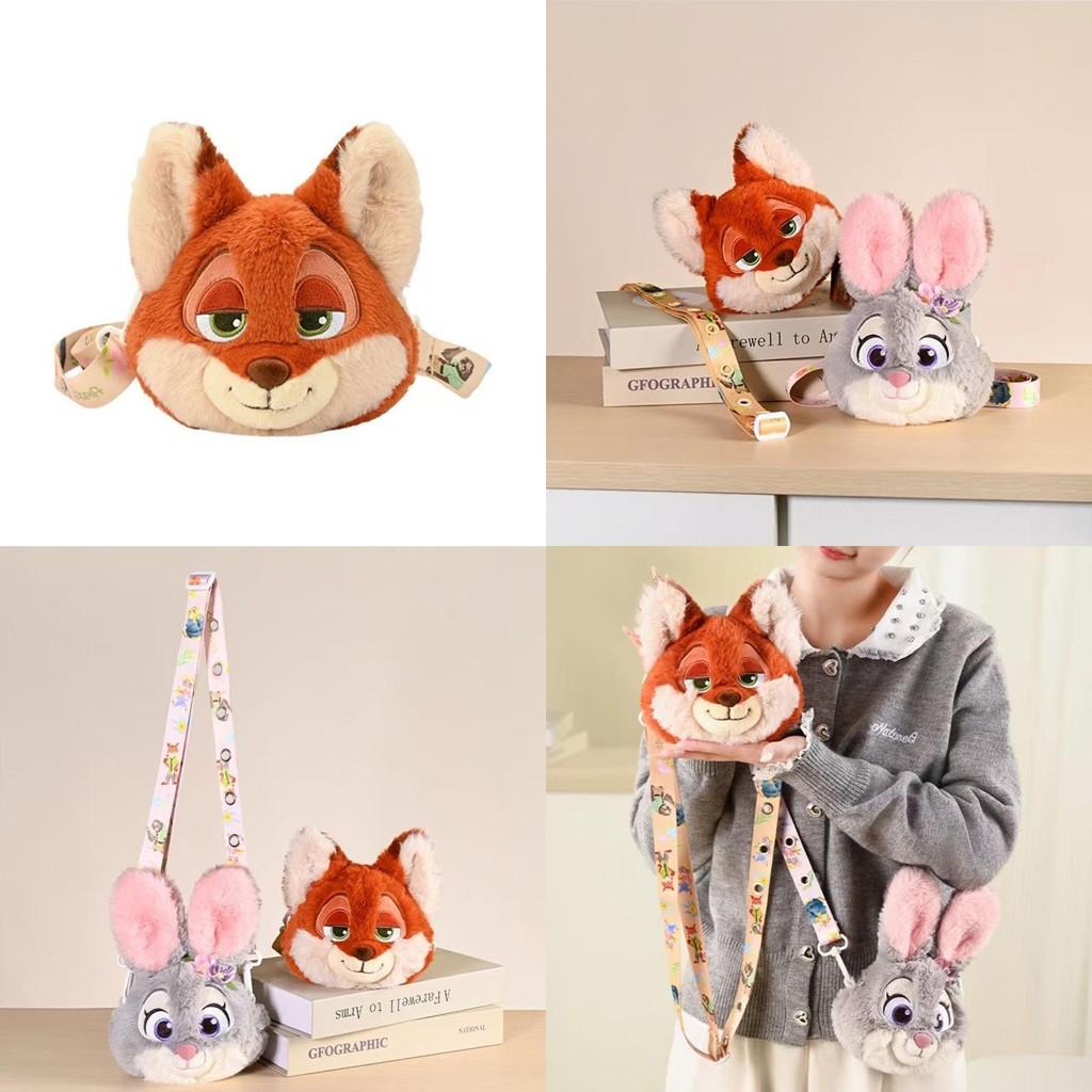 Zootopia Nick Wilde Spring Day Girls Floral Crossbody Bag Plush Doll Bag