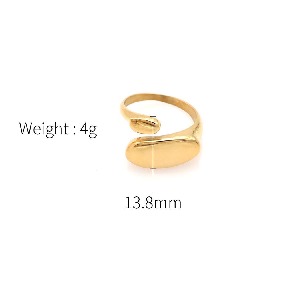 European & American INS Style Irregular Glossy 18k Gold Titanium Steel Ring - Non-fading Niche Design