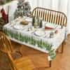 Christmas Trees Golden Snow Waterproof Tablecloth Winter Xmas Party Decor Reusable Wedding Table Decor Navidad Decorations 2025