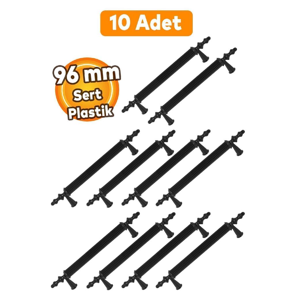 Polavit 96 Mm (hard Plastic) Black Furniture Drawer Kitchen Cupboard Cabinet Handle Handle Handles 10 Pcs