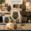 Decorative Owl Showpiece for Home Decor | Premium Resin Owl Statue with Gold Detailing | Lucky Owl Figurine for Living Room, Office & Gift
