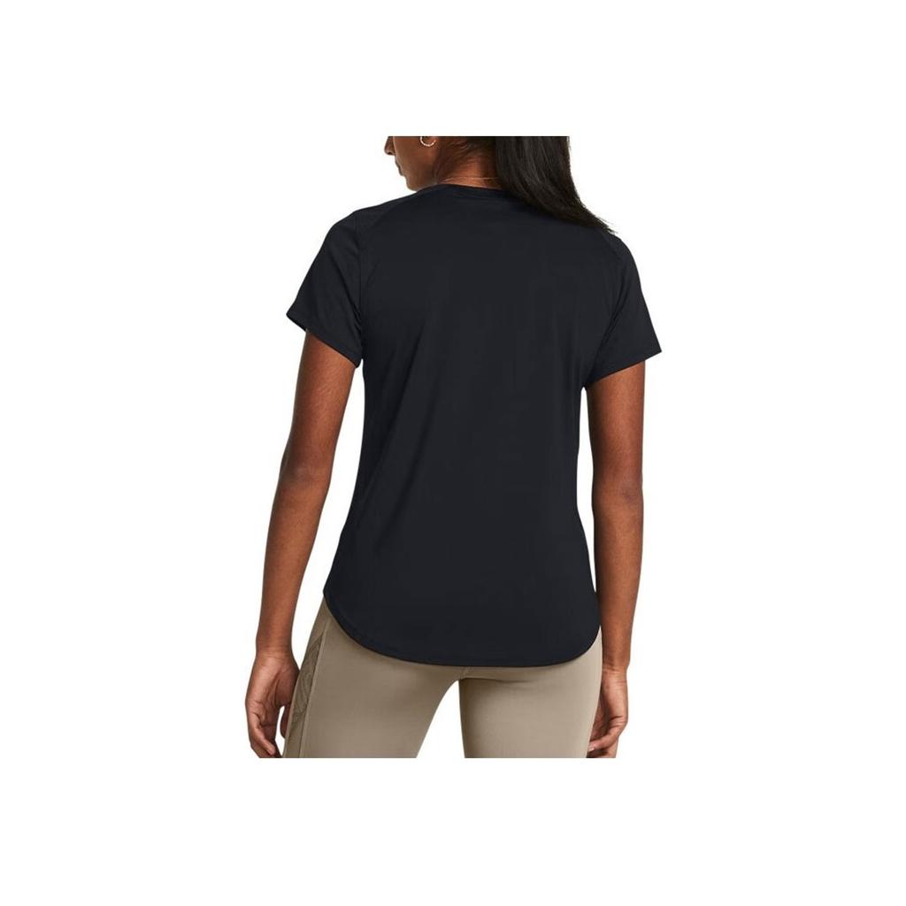 Under Armour Vanish Elite Vent Solid Color Fitted Training Breathable Short Sleeve T-Shirt Women Tops Black 1383638-001