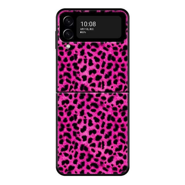 Fashion Leopard Print Panther Black Pc For Samsung Galaxy Zflip3 Z Flip3 5g Zflip Flip Smartphone Case