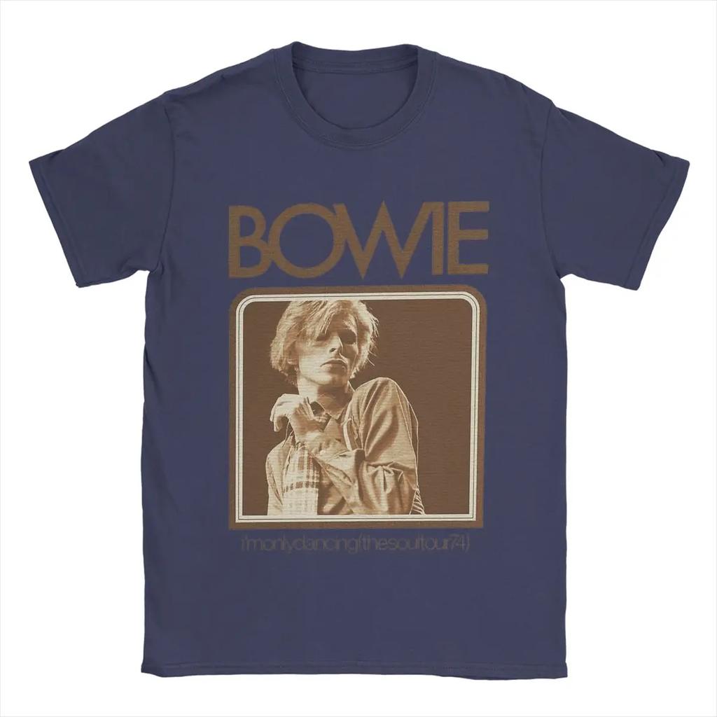 Davids Bowied Unisex Damen Kurzarm T-Shirt Neuheit T-Shirts Rundhals Lässige und Lockere T-Shirts Baumwolle Heißer Verkauf Top