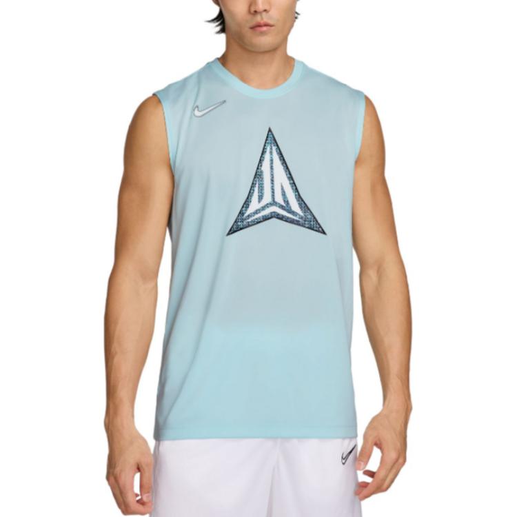 

Nike Logo Loose Fit Crew Neck Sleeveless T-Shirt Men Tops Blue FZ8080-474 L