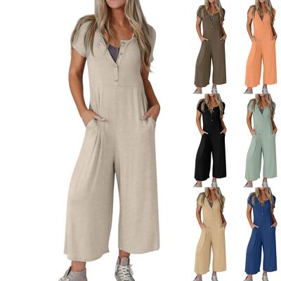Lässige Sport-Overalls für Damen, Frühlings- und Sommerkleidung, kurzärmelige Kleidung, Overalls, Arbeitskleidung, Sportbekleidung, lässige Heimpyjamas