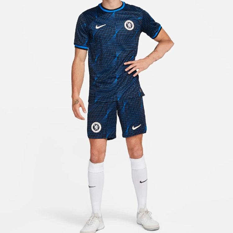 Nike Chelsea FC 2023/24 Stadium Away Jersey With Logo Print Men Tops Blue DX2683-428