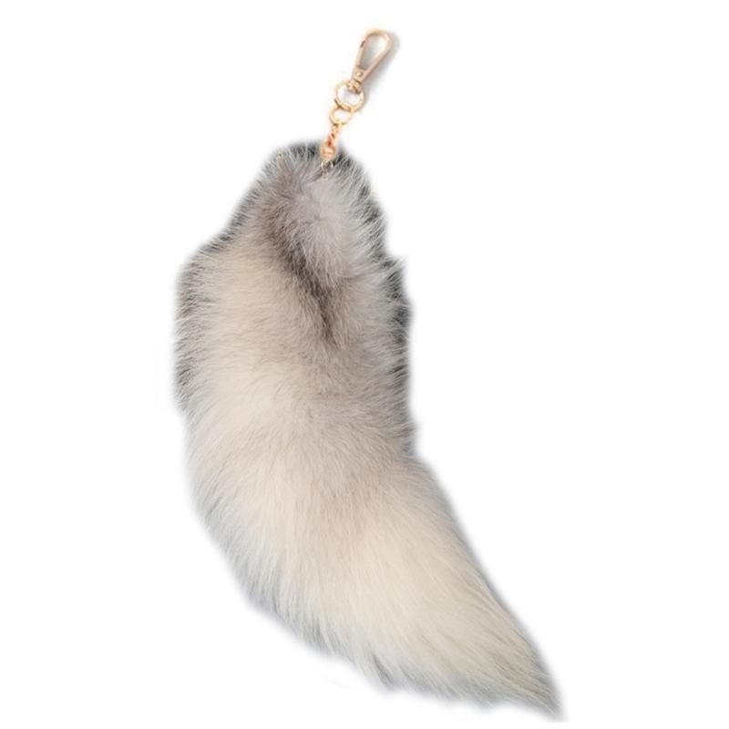 New Fashion Wolf Tail Fur Keychains Unisex Pendant Car Keyring Holder Key Chains Charm Bag Accessories Gifts