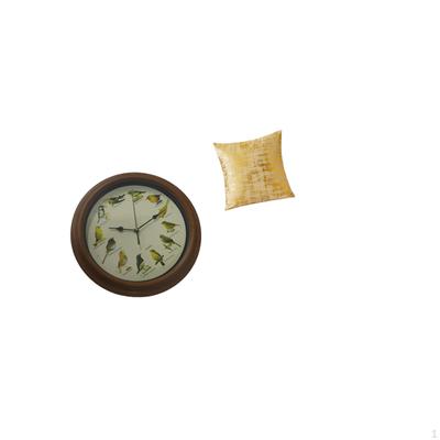 Elegant Singing Bird Wall Clock And Square Cushion Cover for Home Decoration Dining Room Living