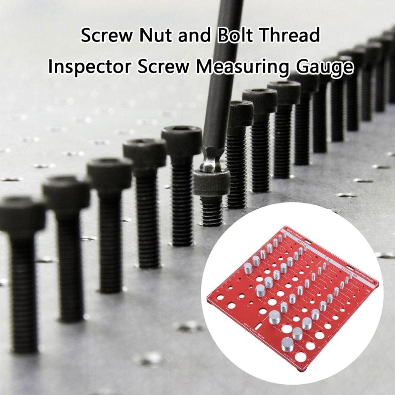 Wall Mountable Thread Checker Gauge for Quick Easy Sorting Home Profession Use Bolt Identification with Drill Bit Gauge