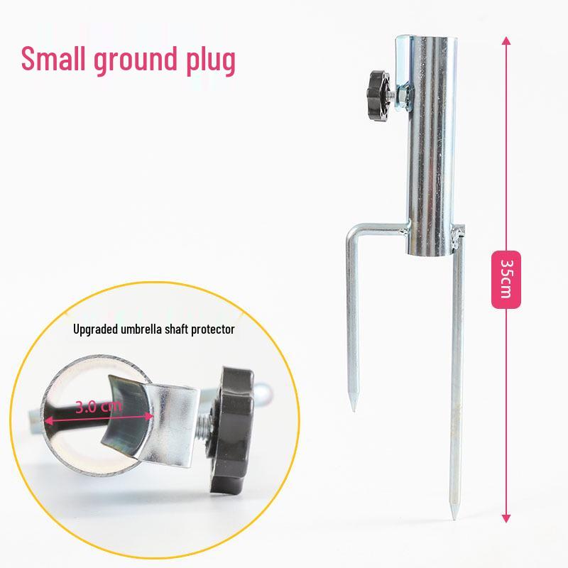 Black King Kong Two-Pronged Ground Spike for Sun, Beach, Fishing, and Patio Umbrellas