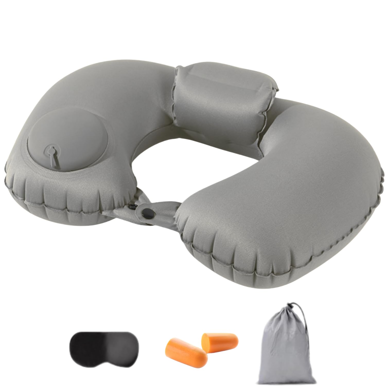 

RAYTRUTH Neck Pillow for Airplanes, Travel, Compact, Portable, Comfortable, Supports the Back of the Head, Gray