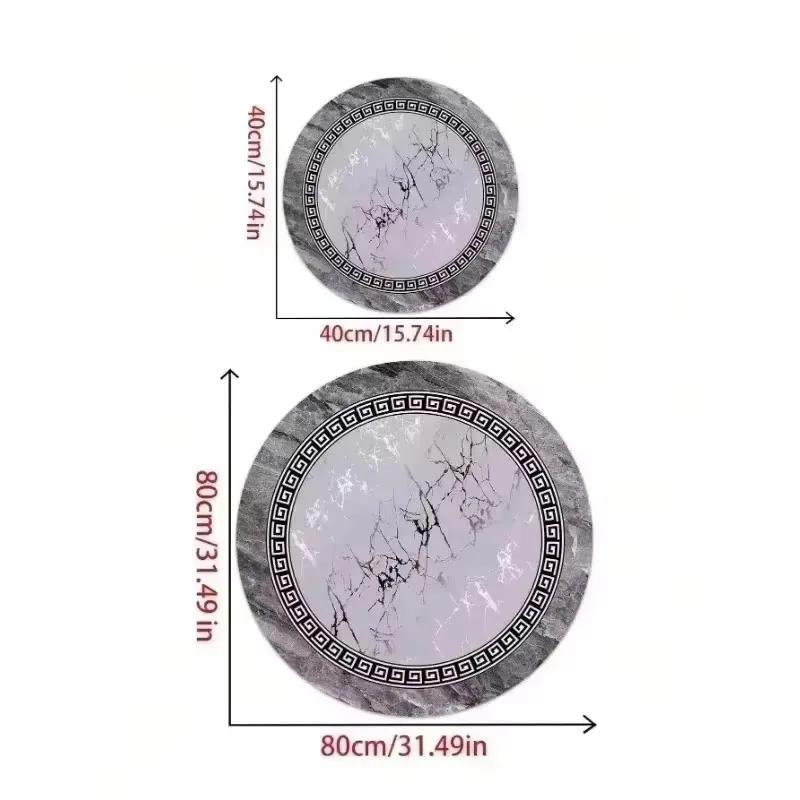 Minimalistisk Konst Rund Matta Abstrakt Konst Cirkelmatta Cirkel och Böjda Linjer Rund Matta Modern Vardagsrumsmatta