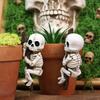 2 pieces of Halloween skeleton garden decorations - resin statues hanging on branches, white wall hangings suitable for porches