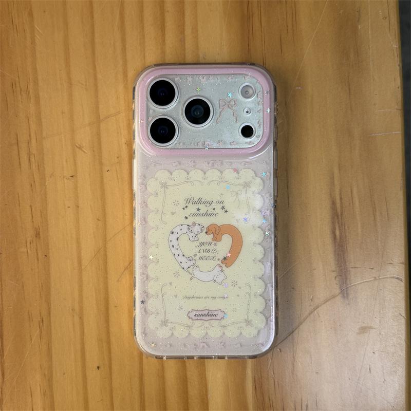 

Cute Pink Heart Lace Phone Case For iPhone 17 16 15 14 Pro Max Kawaii Beaded Wrist Strap Aesthetic Protective Cover for Girls For iPhone 17ProMax