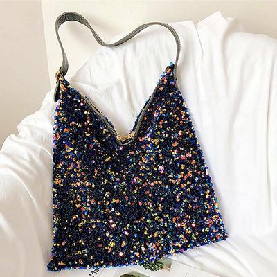 Borsa a tracolla con paillettes alla moda Borsa a secchiello in pelle PU femminile Borsa a tracolla alla moda Borsa a tracolla da donna firmata