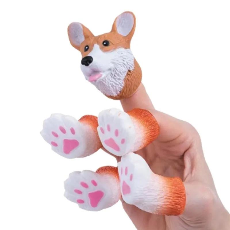 1 Set Finger Puppet Animals Squirrel Hand Finger Story Puppets Game Cat Puppy Panda Finger Dolls Toys For Children Gifts