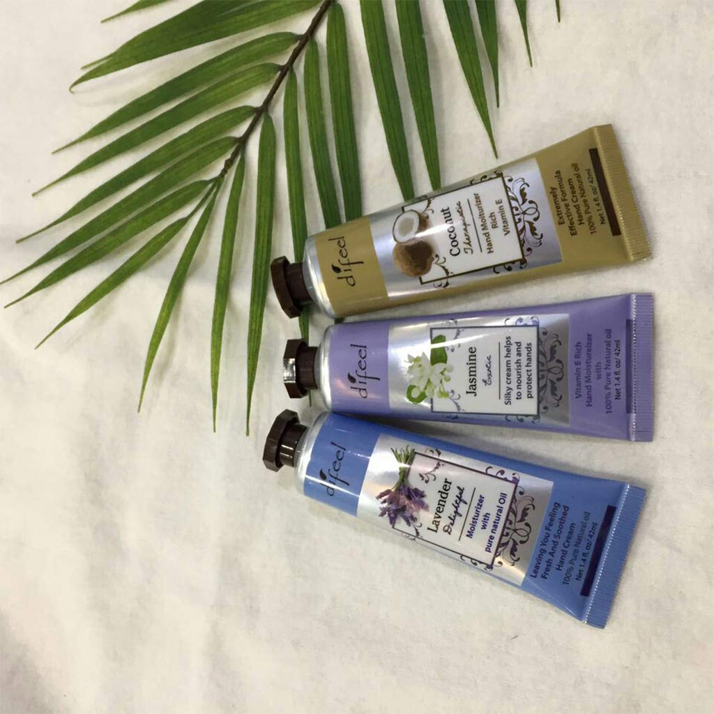 Difeel Family Set 54 Natural Hand Cream 40g x 5 pieces Rosewater New York Pomegranate, Lavender, Freesia, Rosemary,