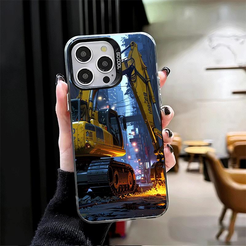 Excavating Machinery Cool Shockproof Phone Case for iPhone 17 Air 16 16E 15 Pro Max 14 Plus 13 Mini 12 Back Cover Anti Fall Fund