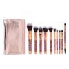 10 st Sminkborstar Set Mjuka Borst Bärbara Kosmetiska Verktygskit för Puder Ögonskugga Rouge Ögonbryn med Förvaringsväska