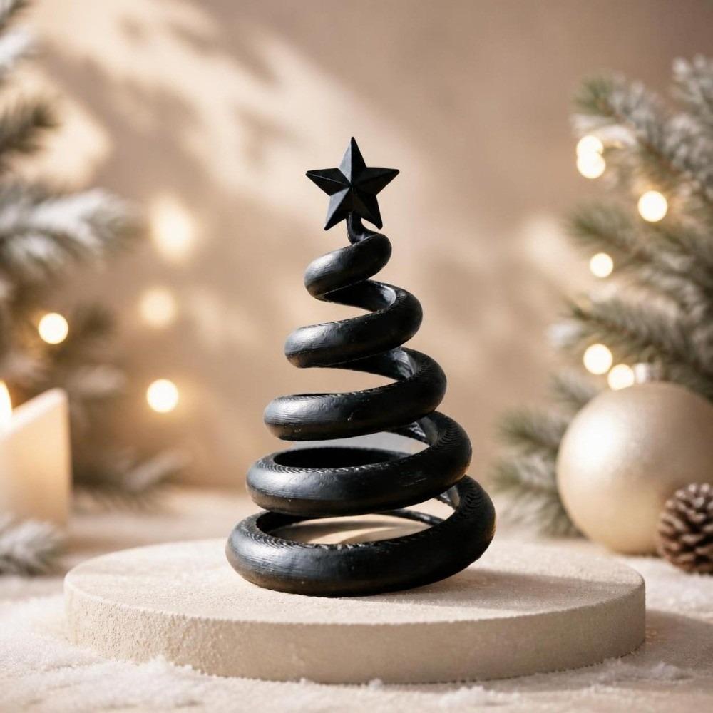 Spiral Shape Desktop Decoration 3D-Printed Xmas Ornaments Unique Christmas Tree Ornament Gift Idea