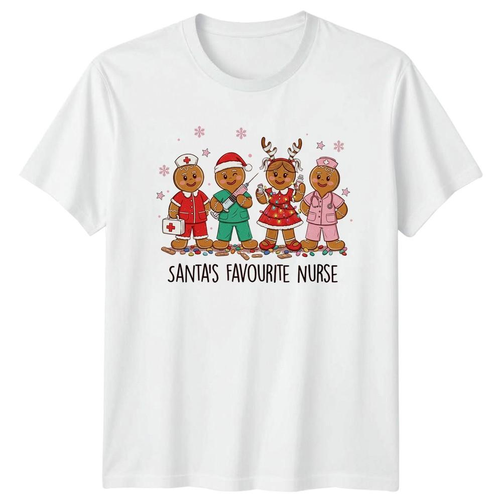 Santas Favourite Nurse Christmas Holidays Gingerbread Nurses Unisexs Unisexs Graphic S