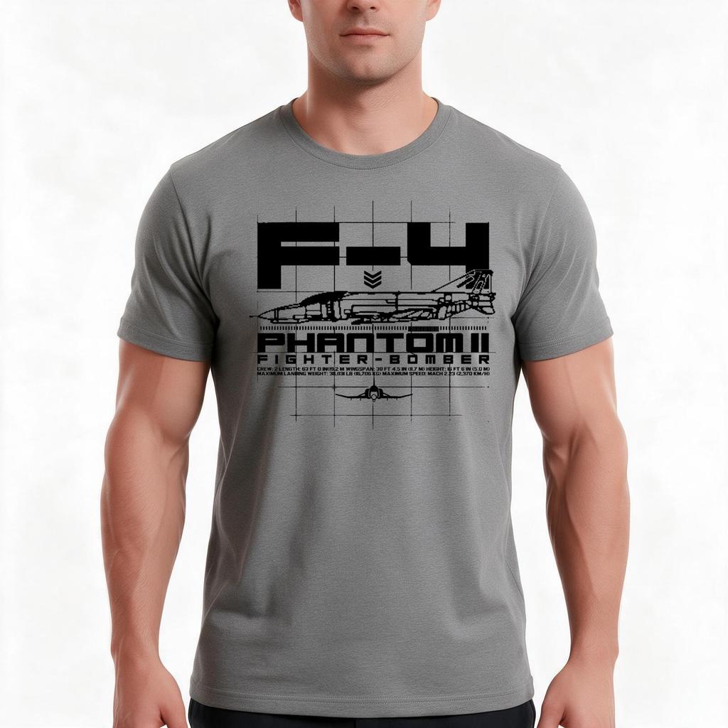 F4 Phantom Ii Tshirt Summer Casual Cotton Tee Oversized Streetwear Tops Vintage Graphic Print Loose Fit Short Sleeve