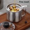 Glass Lid Bacon Grease Container Deep Fryer 1.3L Keeper With Handle Easily Refill Filter Pot Grease Strainer , With Glass Lid