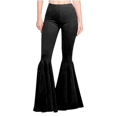 Pantalon de couleur unie pour femmes, taille élastique, Sport, extensible, évasé, décontracté, course à pied