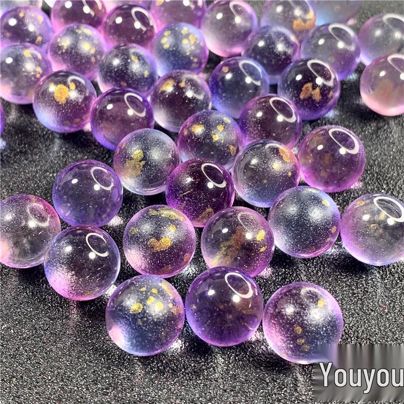 Imitation Etched Gold Sprinkled 12mm Glazed Glass Round Bead for Hairpin Accessories