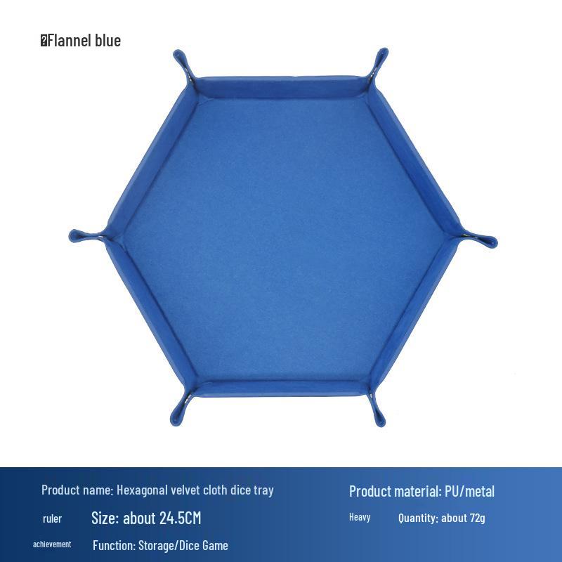 Hexagonal Velvet Dice Tray: Portable, Foldable PU Storage for Tabletop Games